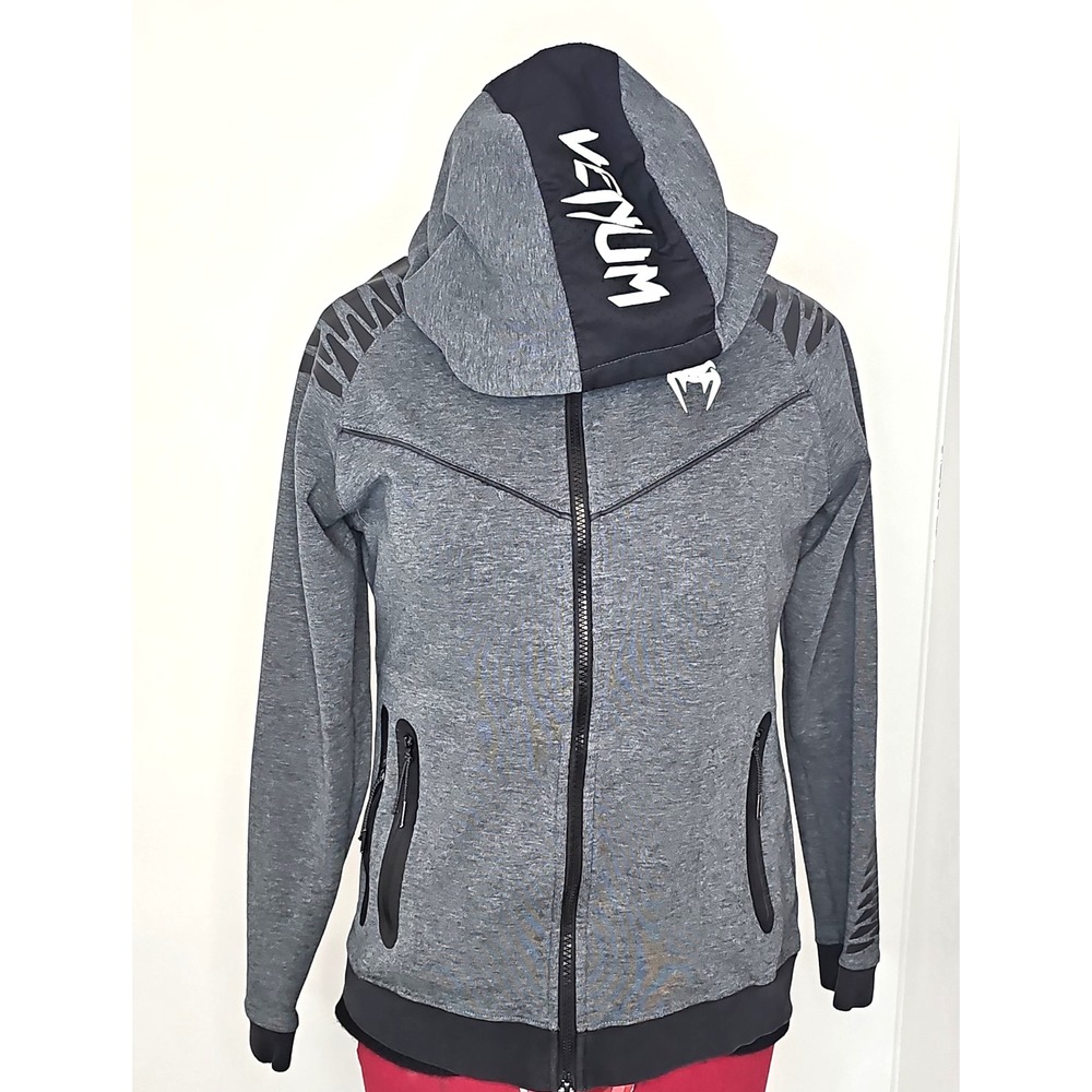 Venum Women's Full Zip Hoodie Jacket Gray Thermal Laser Cut Athletic Size L
